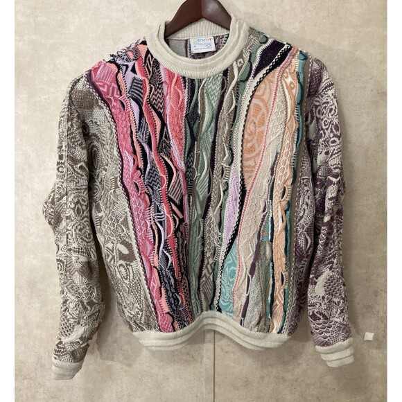 COOGI Australia Men’s Sweater M Multicolor Pastel Cable Knit Cosby Style Casual - Picture 2 of 8